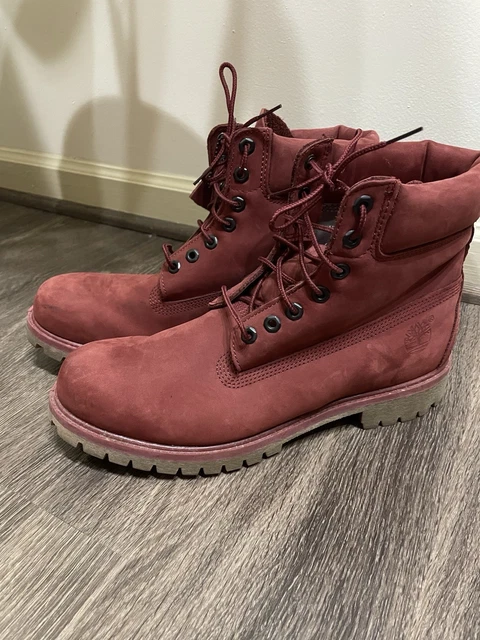 Rarest Timberlands TIMBERLAND PREMIUM 6IN. Waterproof Boot Pomegranate Burgundy Numbuck 11 ...