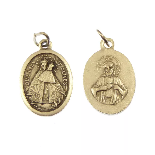 Our Lady of Olives medal for rosary beads silver metal pendant 2cm