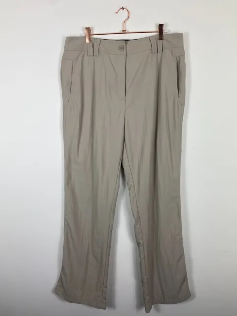 Rohan Beige Tan Grey Fusion Trousers Zip Pockets Active Walking Size 14 R UK