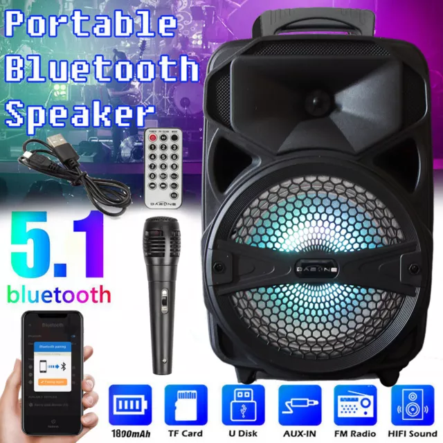 HIKEP Portable Bluetooth Karaoke Machine 20W Dual Subwoofer