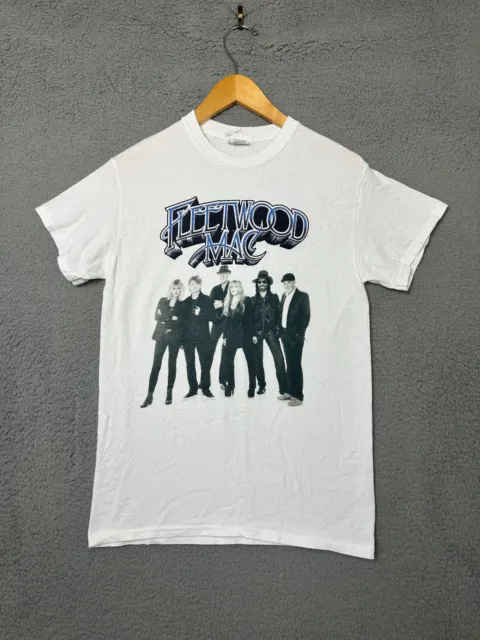 Fleetwood Mac Mens Shirt Small White Tour Rock Band Music Double Sided 2018-19