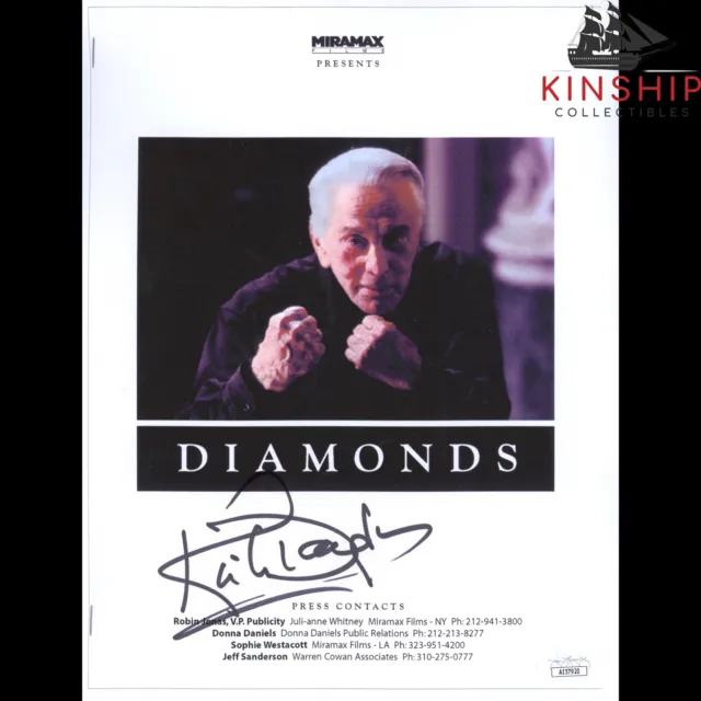 Kirk Douglas signed Diamonds Booklet Script JSA COA Rare Auto Actor Bold Z1168