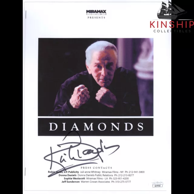Kirk Douglas signed Diamonds Booklet Script JSA COA Rare Auto Actor Bold Z1168