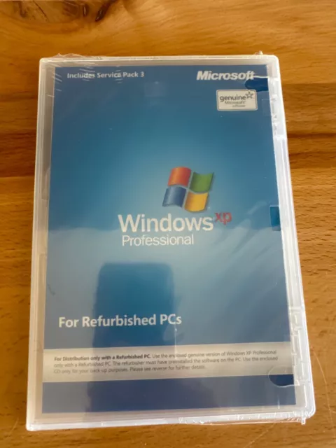 NEW Windows XP Professional SP3 Full Version For Refurbished PC (No Product Key)