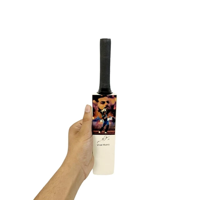 WOOD VIRAT KOHLI Miniature Signature Cricket Bat With Photo Showpiece