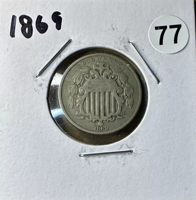 1869 Shield Nickel, SN077