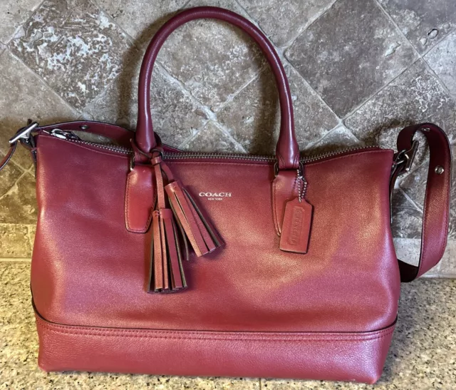 Coach Legacy Molly Berry Red Leather Tote Satchel Handbag H1269-21132 Burgundy