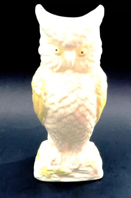BELLEEK Owl Vase 8 1/4" Tall 7th Mark Gold/Brown