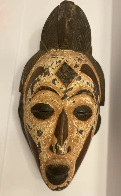 Hand-carved Wooden African Tribal Puna Tribe Mask- Folk Art 17”