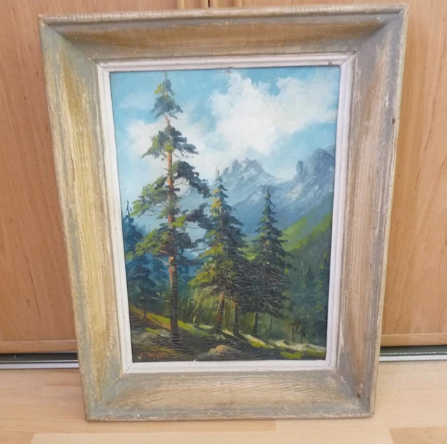 Tableau Peinture Sur Bois Signé