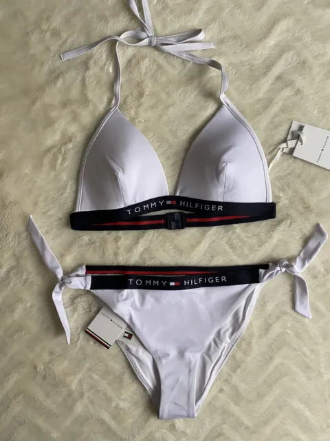 Set bikini bianco Tommy Hilfiger taglia S nuovo con etichette