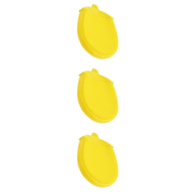 3 piezas Cepillo de silicona Limpiador de piel Frotar Cepillo Ducha Lavador trasero