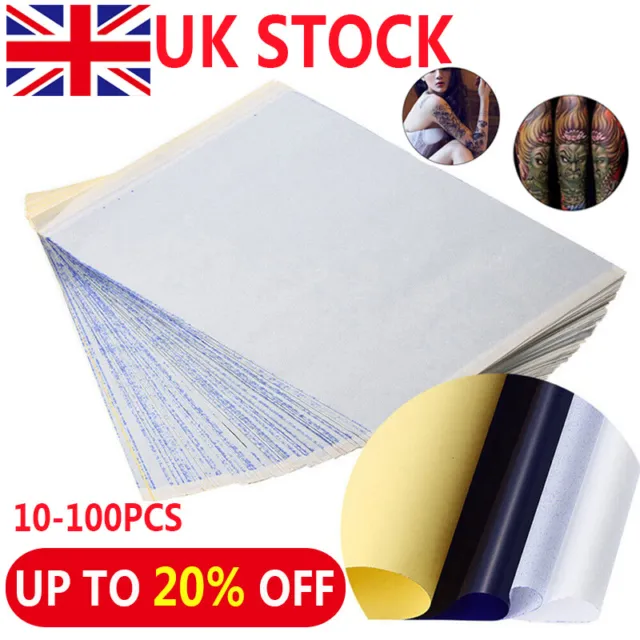 10-100× Tattoo Transfer Paper Stencil Carbon Thermal Tracing Hectograph Sheet A4