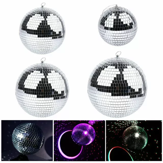 6/8/10/12" Mirror Glass Disco Ball DJ Home Party Club Stage Shiny Light Effect