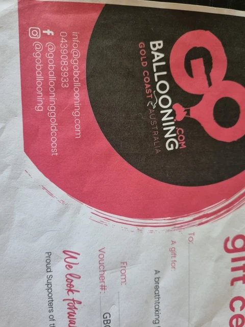 gift voucher Go Ballooning for 2