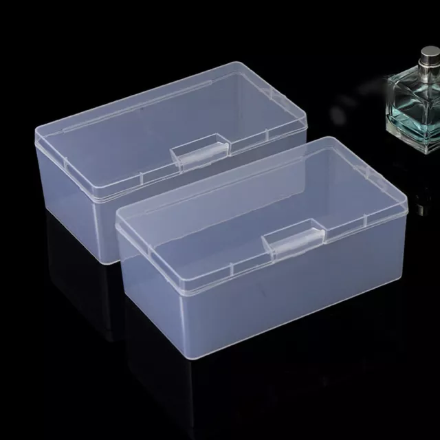 Rectangulaire Plastique Transparent avec Couvercle Rangement Boîte Collection