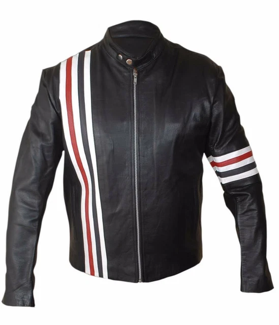 Giacca da moto uomo Easy Rider bandiera USA vera pelle