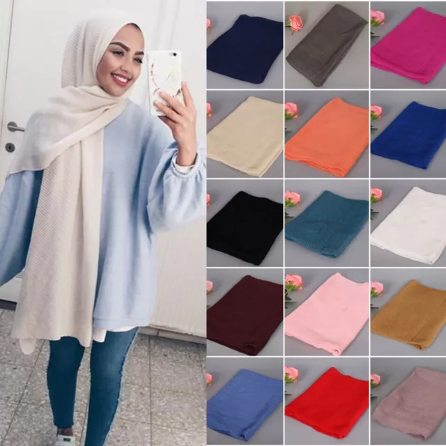 Premium Viscose Maxi Crinkle Cloud Hijab Scarf Shawl Soft Islam Muslim 170x80cm