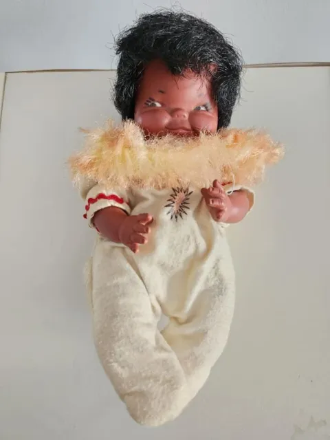 Vintage Regal Toy Canadian Soft Plastic Alaskan Eskimo Inuit Doll with Clothes