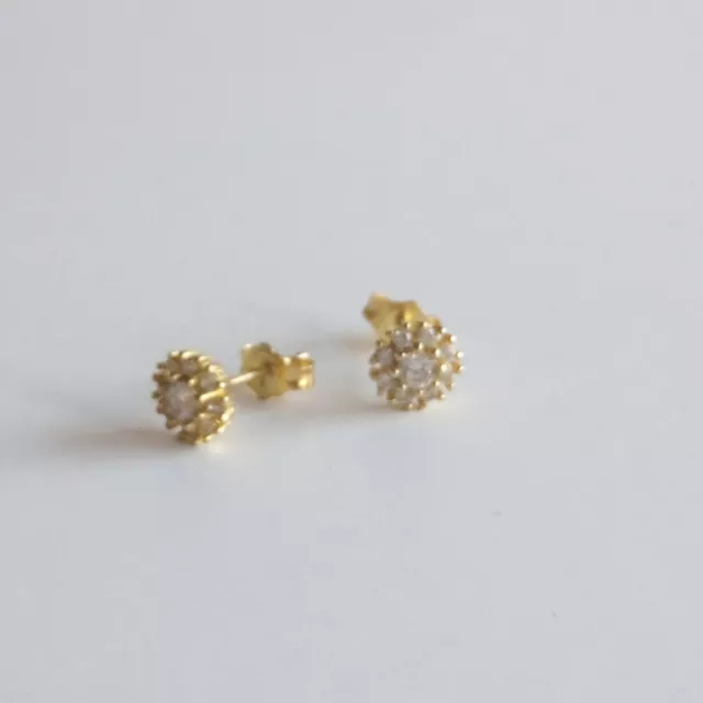 Sterling Silver 925 Gold Vermeil Stud Earrings