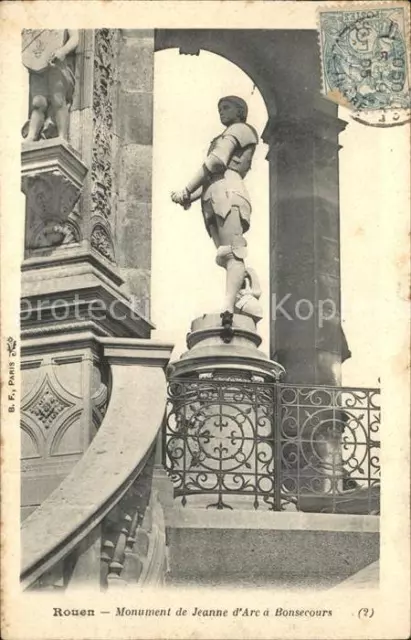11723530 Rouen Monument de Jeanne d'Arc a Bonsecours Stempel auf AK Rouen