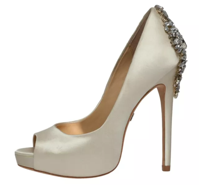 Badgley Mischka Womens Kiara Crystal Back Open Toe Pump N5970* Size 6.5 M 2