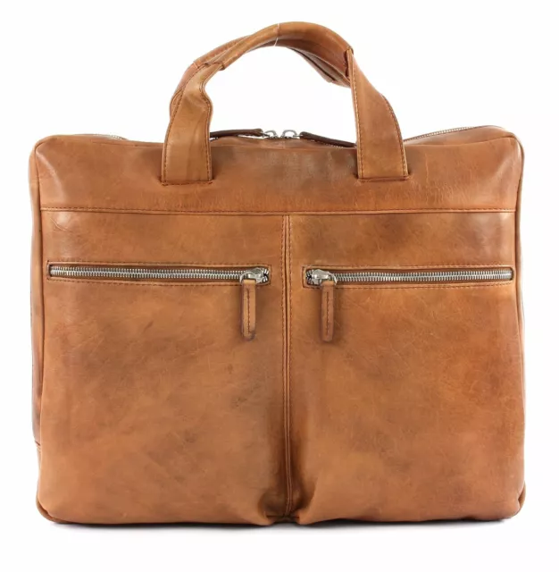 LEONHARD HEYDEN Amsterdam 2 Handle Briefcase Aktentasche Tasche Cognac Braun