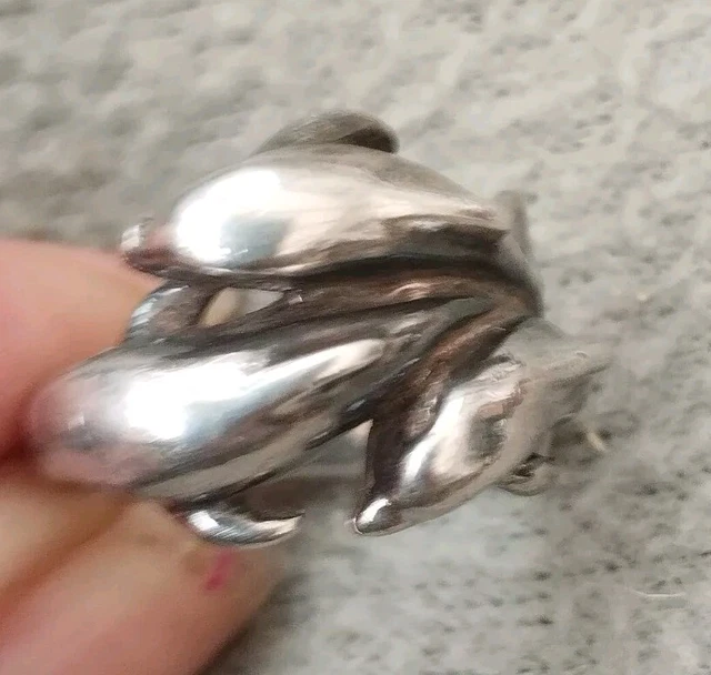 Bague Ancienne En Argent Massif 925 - Alliance Jonc Simple Avec Onyx - Taille 56 - Occasion