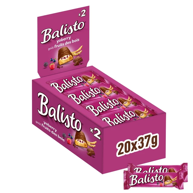 Barretta Cioccolato Balisto Mix Yogurt-Bacche Viola Alimenti 20x37g NUOVO MHD 8/23