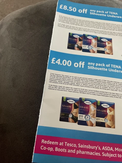 Tena Silhouette Underwear Coupons Vouchers