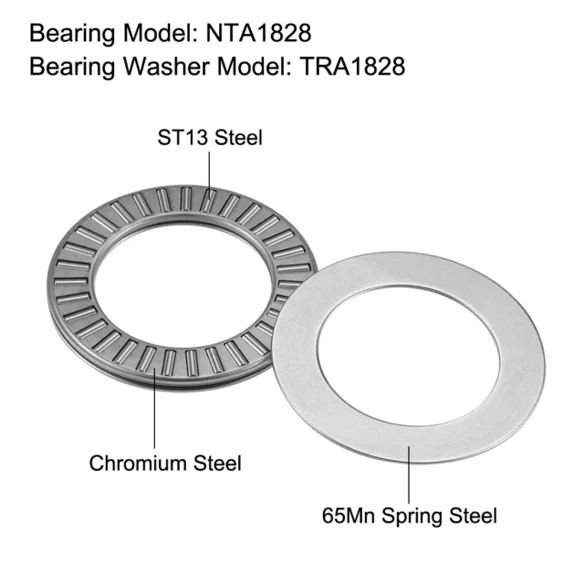 NTA1828 Spinta Ago Rullino Cuscinetti con Rondelle 1-1/8" Foro 1-47/64" OD 2