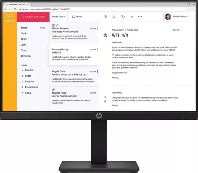 HP P24h G4 (23,8 Zoll / Full HD 75Hz) Business Monitor Micro-Edge, entspiegelt