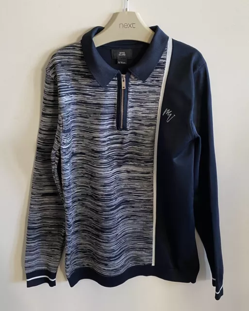 River Island Boys Top Long Sleeved Navy Blue Age 9-10 Years Excellent