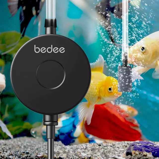 bedee Aquarium Air Pump, High Energy Saving Oxygen Mini Fish Tank Air Pump, 1W