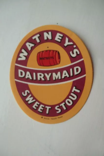Kleinere Neuwertige Watneys London Sweet Stout Brauerei Bierflasche Etikett T5