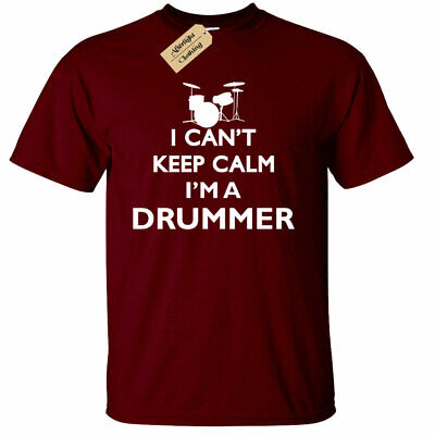 Drummer Keep Calm T-Shirt Funny drumming gift musician band mens