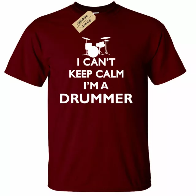 T-shirt batterista Keep Calm divertente batteria regalo band musicista uomo