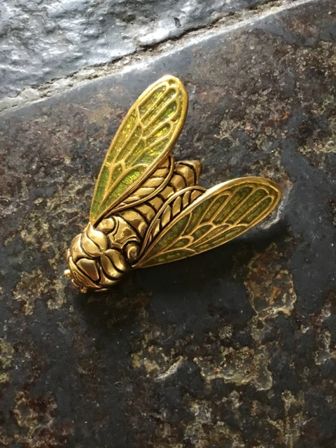Broche Abeille En Métal Signée René Gouin - Bijou Vintage Argenté