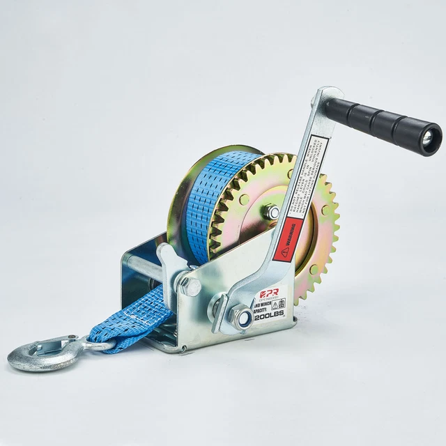 1200 LBS Hand Winch Boat Trailer Hand Crank Strap Heavy Duty Winch ATV Jet Ski