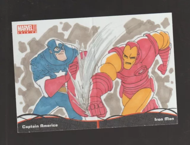 2019-20 Marvel Annual Battle Booklets Sketch Cards 1/1  Captain America and Iron