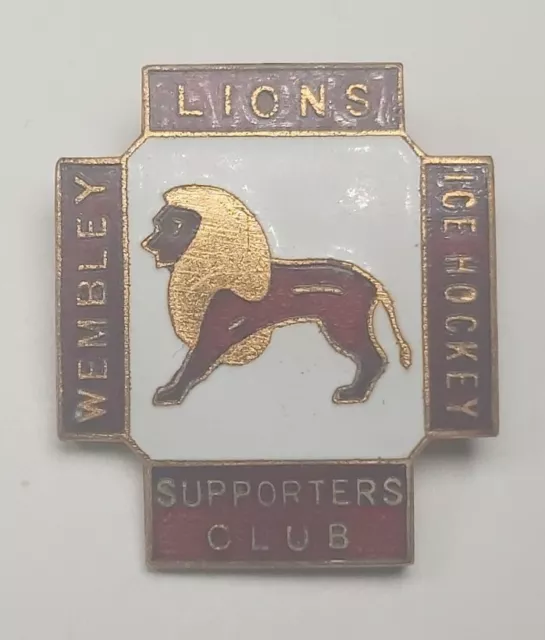 Wembley Lions Ice Hockey Supporters Club Metal Pin Badge Vintage