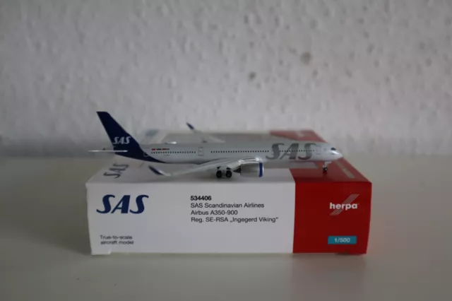 Herpa Wings SAS Scandinavian Airbus A350-900 SE-RSA 534406 1:500