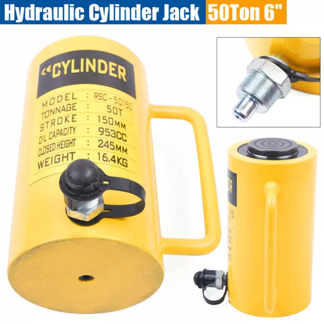 Jack de cilindro hidráulico 50T de 6" tiempos sólido de acción única cilindro RAM hidráulico