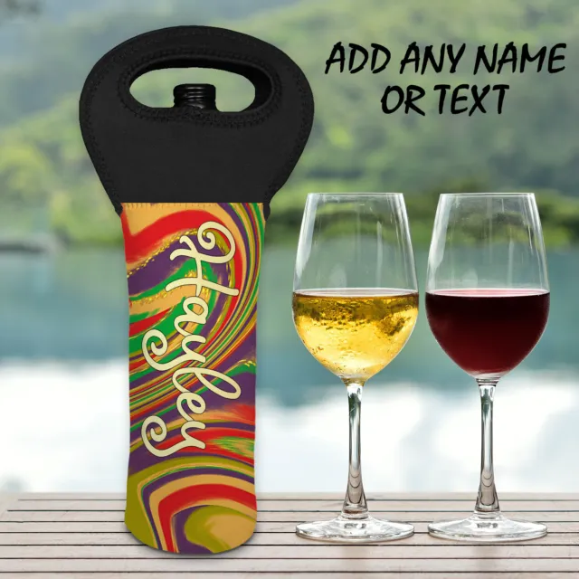 Retro Wine Bottle Carry Bag Cooler Tote Personalised