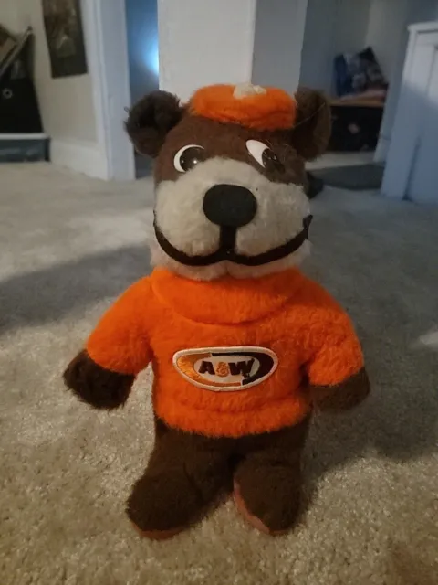 Vintage A&W Root Beer Bear Rooty Stuffed Animal Plush Toy 12.5”