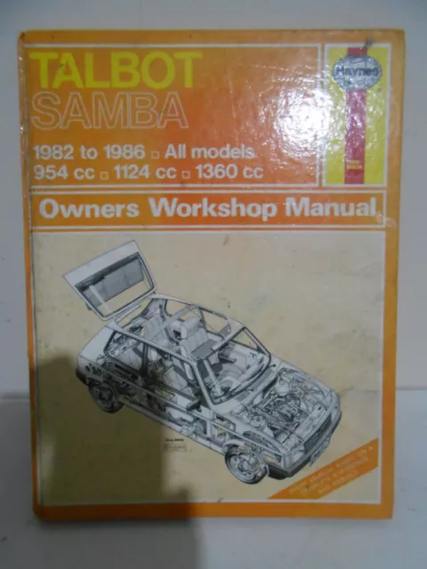 Haynes Workshop Manual No 823 Talbot Samba 1982-1986