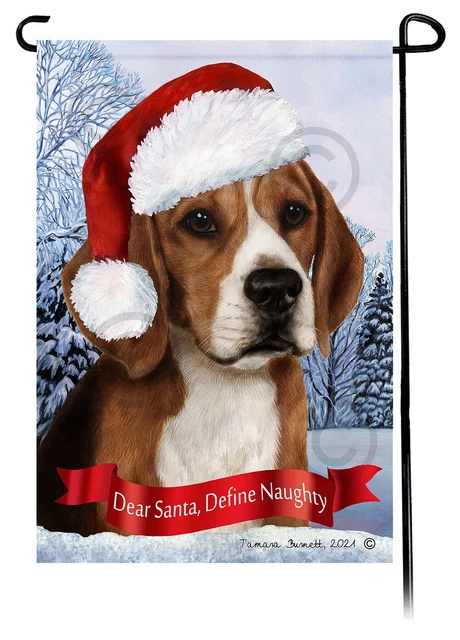 Dear Santa, Define Naughty Garden Flag - Beagle 011