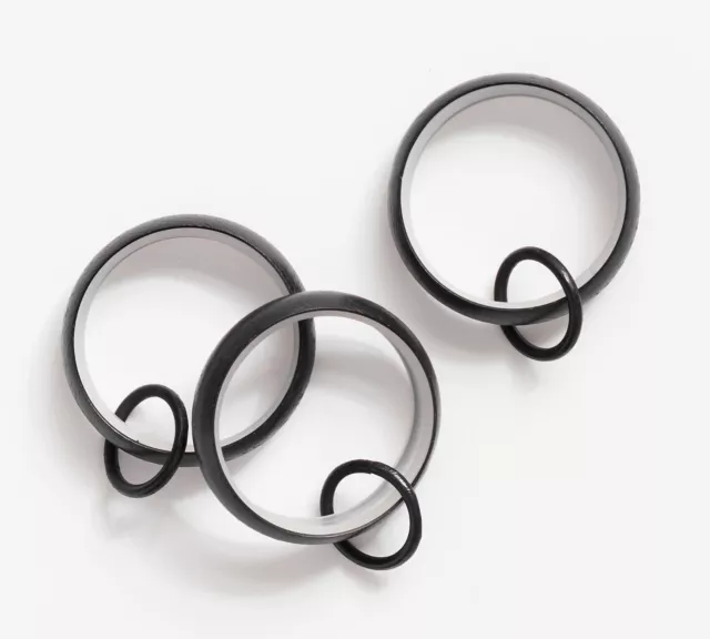Pottery Barn Cast Iron Black Quiet-Glide Curtain Round Rings Small Set of 10
