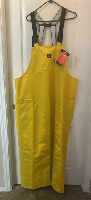 Carhartt Mens PVC Rainwear Bib Overall Coverall 2XL TALL New With Tag Yellow