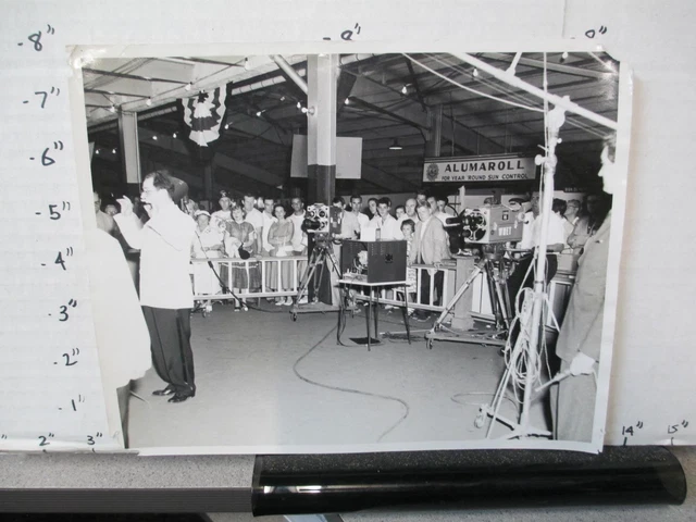 TV station set photo 1950s WNET Providence RI camera music director audience #1